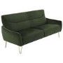 2 Seater Sofa and Armchair Set in Dark Green Velvet - Lyle