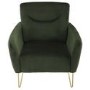 2 Seater Sofa and Armchair Set in Dark Green Velvet - Lyle
