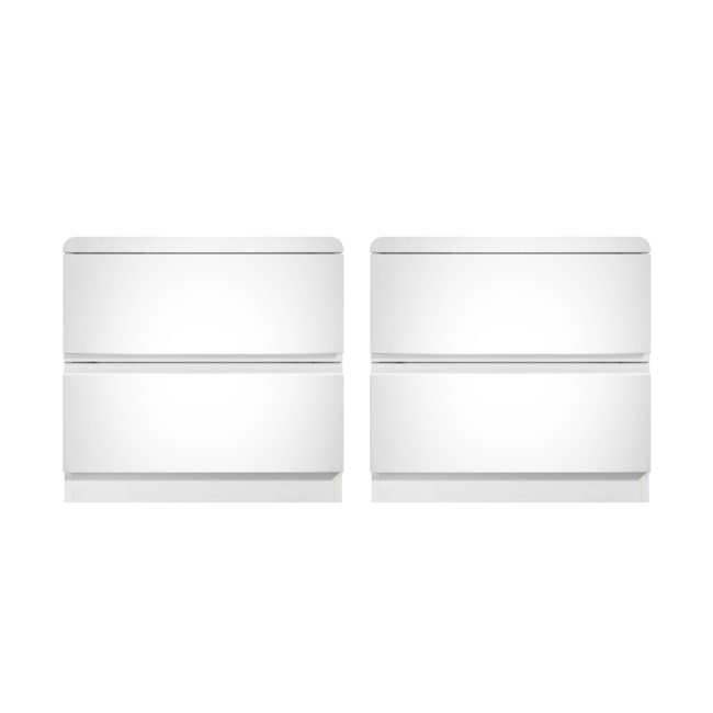 White Pair of Bedside Tables - Lyra