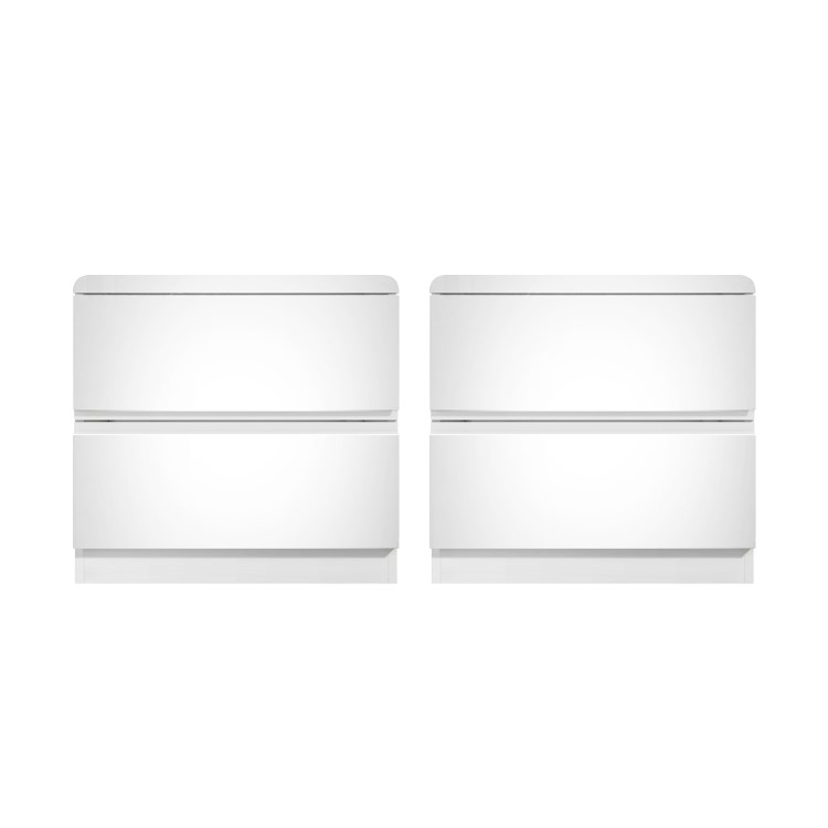 White Pair of Bedside Tables - Lyra