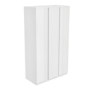 Kids Tall White High Gloss 3 Door Triple Wardrobe - Lyra