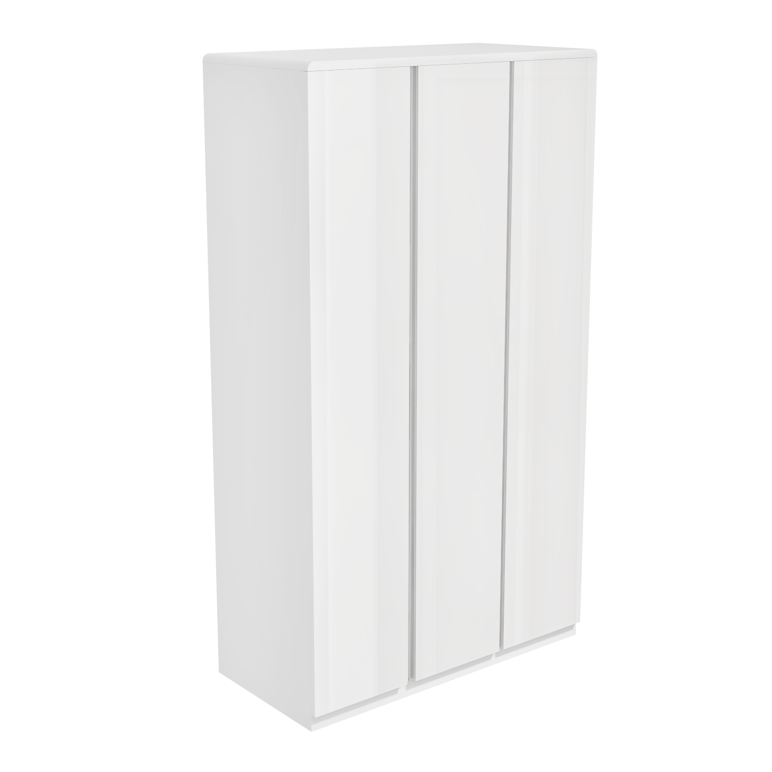 Kids Tall White High Gloss 3 Door Triple Wardrobe - Lyra - Furniture123