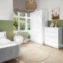Kids Tall White High Gloss 3 Door Triple Wardrobe - Lyra