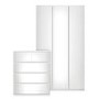 White Wardrobe and Chest of Drawers Set - Lyra