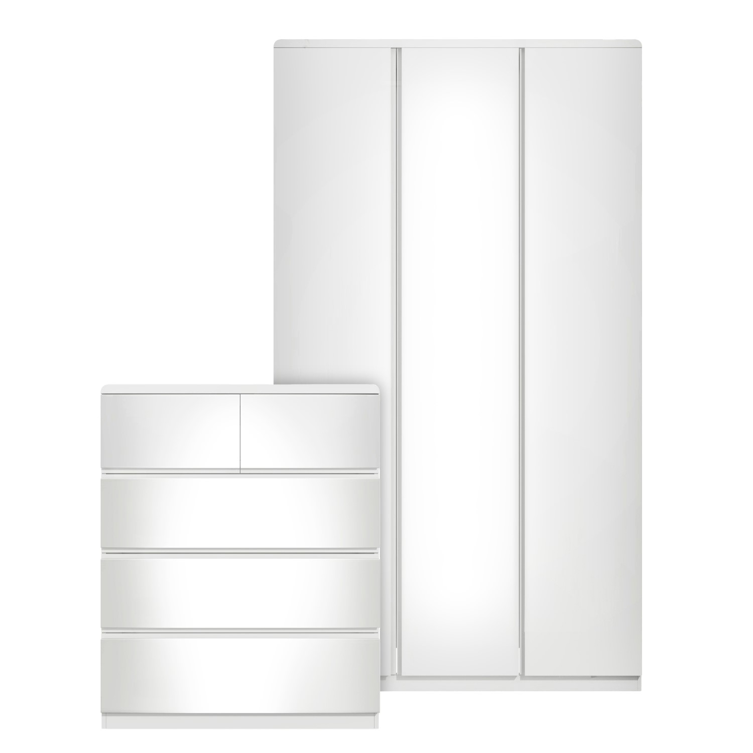White Wardrobe and Chest of Drawers Set Lyra Furniture123