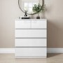 White Wardrobe and Chest of Drawers Set - Lyra