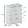 White Wardrobe and Chest of Drawers Set - Lyra