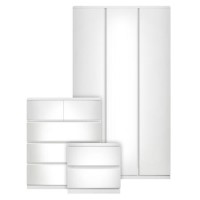 White 3 Piece Bedroom Furniture Set - Lyra