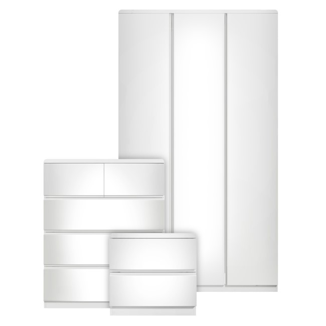 White 3 Piece Bedroom Furniture Set - Lyra