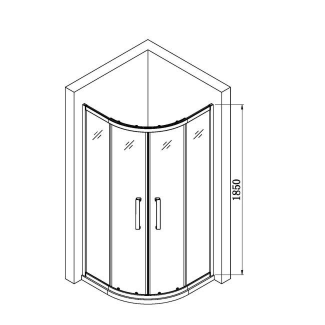 Chrome 4mm Glass Quadrant Shower Enclosure with Shower Tray 800mm  - Lyra