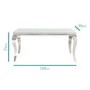 Louis White Dining Table 160cm with 4 Grey Velvet Chairs & 1 Bench - Mirrored Legs