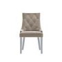 White Mirrored Dining Table with 6 Chairs in Mink - Louis