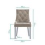 White Mirrored Dining Table with 6 Chairs in Mink - Louis