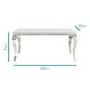 White Mirrored Dining Table with 6 Chairs in Mink - Louis
