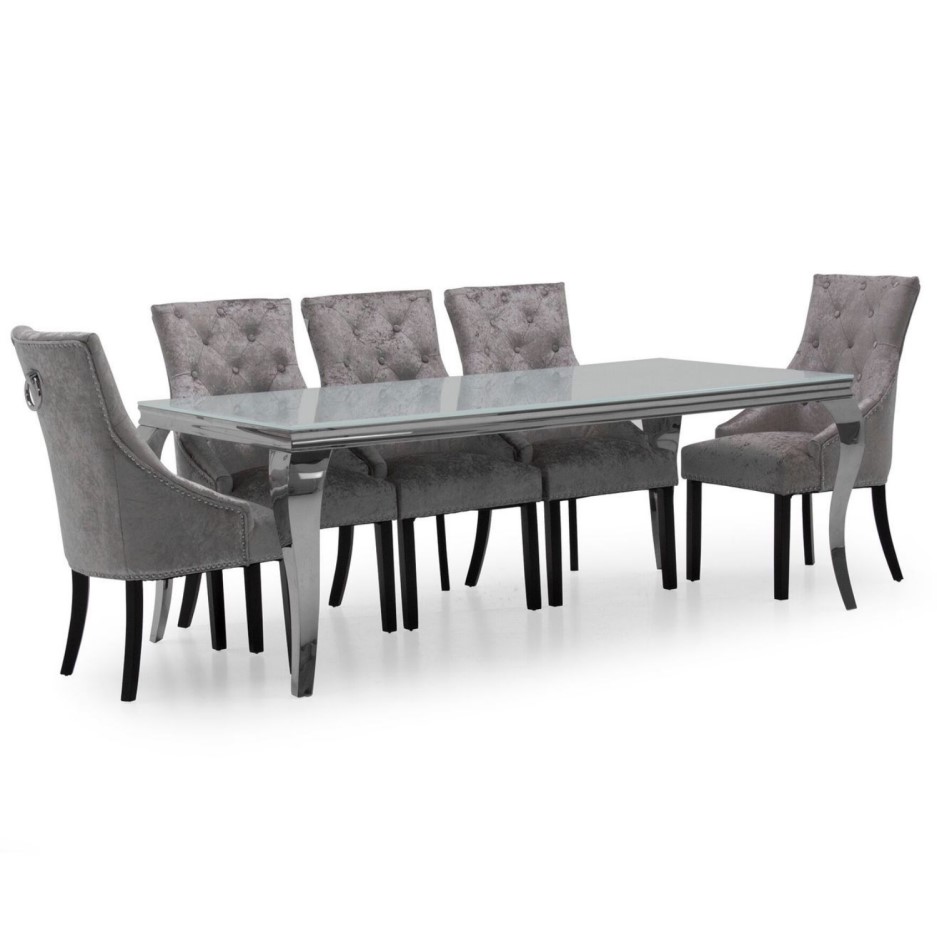 Louis Mirrored Dining Set Images