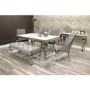Louis Mirrored 200cm Dining Table with 4 Chairs and Bench in Grey Velvet