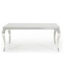 Louis Mirrored 200cm Dining Table with 4 Chairs and Bench in Grey Velvet