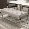 Louis Mirrored 200cm Dining Table with 4 Chairs and Bench in Grey Velvet