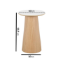 Round Oak and White Marble Effect Nest of 2 Tables - Malia