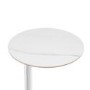Round Oak and White Marble Effect Nest of 3 Tables - Malia