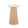 Round Oak and White Marble Effect Nest of 3 Tables - Malia