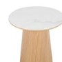 Round Oak and White Marble Effect Nest of 3 Tables - Malia