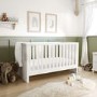 White Pine Nursery Furniture 2-Piece Set including Convertible Cot Bed and Changing Table - Mason