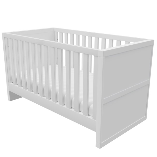 White Pine Nursery Furniture 2-Piece Set including Convertible Cot Bed and Changing Table - Mason