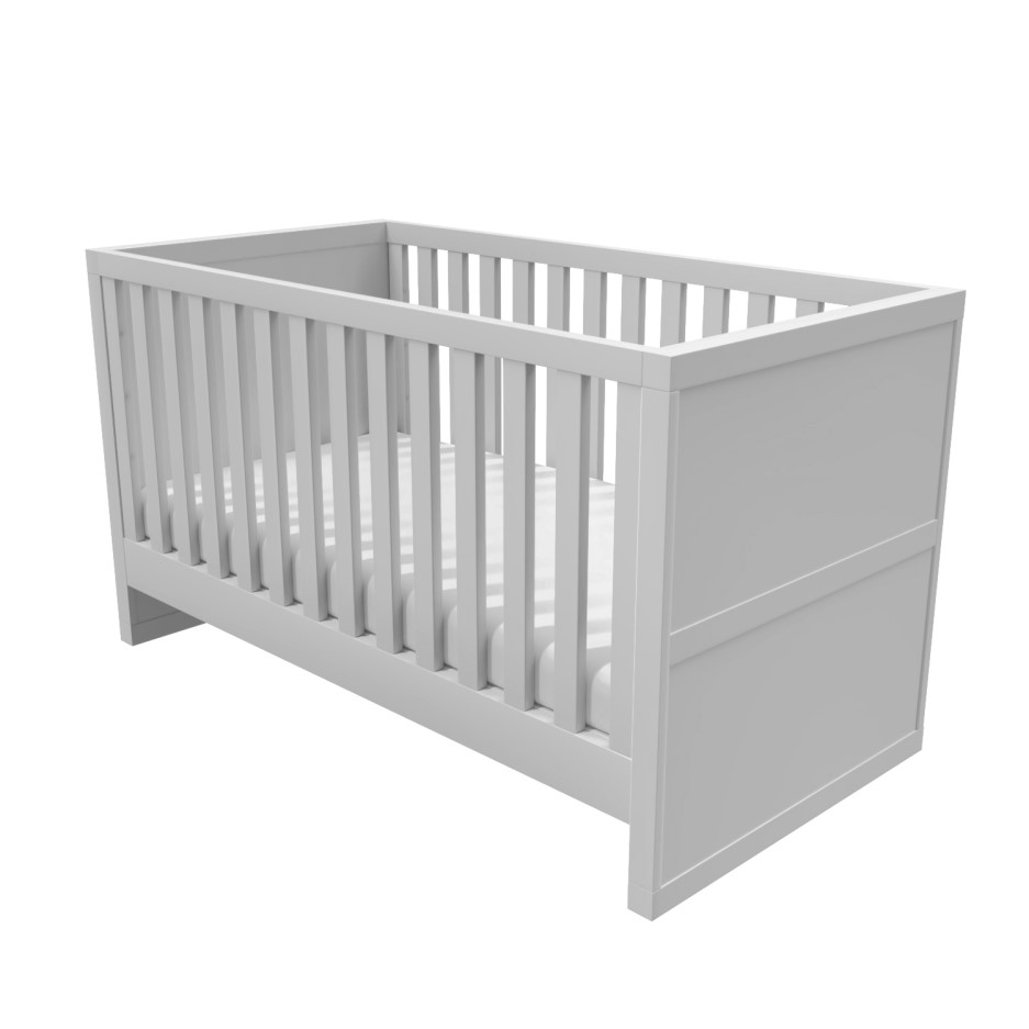 Grey 2 Piece Nursery Furniture Set Cot Bed and Changing Station