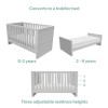 Light Grey Nursery Furniture 2-Piece Set including Convertible Cot Bed and Changing Table - Mason