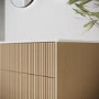 1250mm Wooden Fluted Wall Hung Countertop Double Vanity Unit - Matira