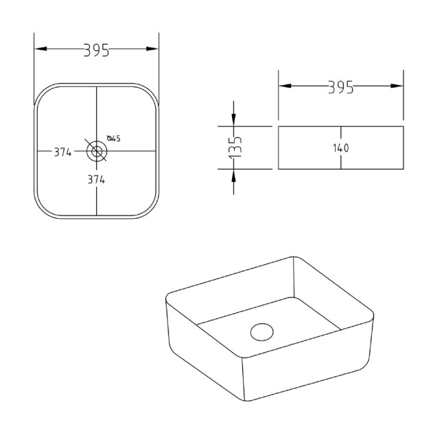 Grade A2 - 800mm White Wall Hung Countertop Vanity Unit with Square Basin and Shelves - Lugo