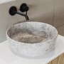 Grade A1 - 650mm Wooden Wall Hung Countertop Vanity Unit with Stone Effect Basin - Matira