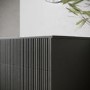 650mm Black Wooden Fluted Wall Hung Countertop Vanity Unit - Matira