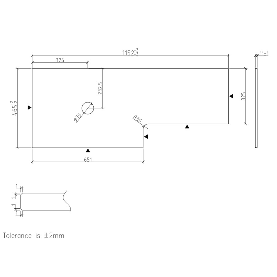 1150mm Wooden Fluted Left Hand Toilet and Sink Unit with Square Toilet and Chrome Fittings - Matira