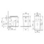1150mm Wooden Fluted Right Hand Toilet and Sink Unit with Square Toilet and Black Push Button - Matira