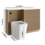 1150mm Wooden Fluted Right Hand Toilet and Sink Unit with Square Toilet and Black Push Button - Matira