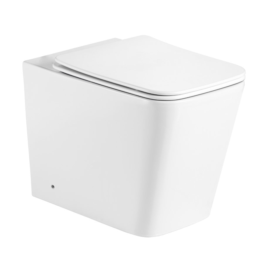 1150mm Wooden Fluted Right Hand Toilet and Sink Unit with Square Toilet and Black Push Button - Matira