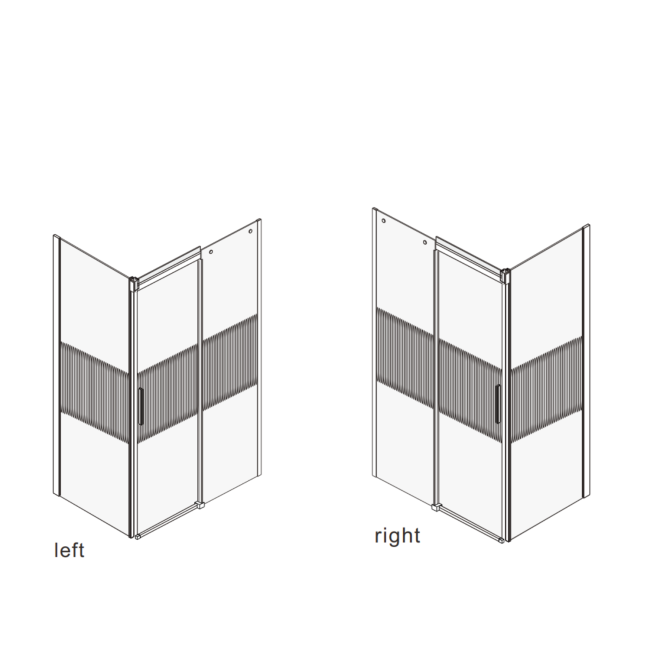 Fluted Glass 1000x800mm Sliding Shower Enclosure Left Hand - Matira