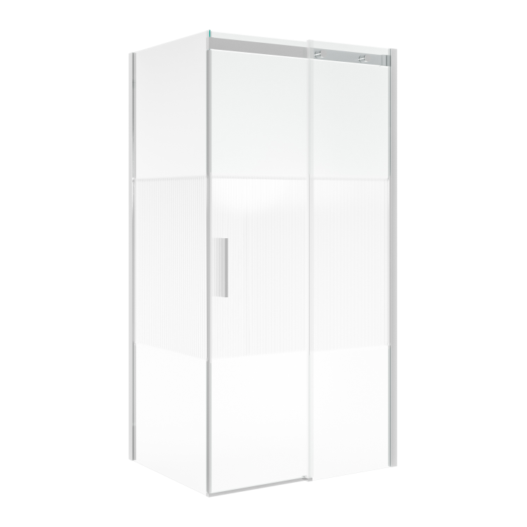 Fluted Glass 1000x800mm Sliding Shower Enclosure Left Hand - Matira