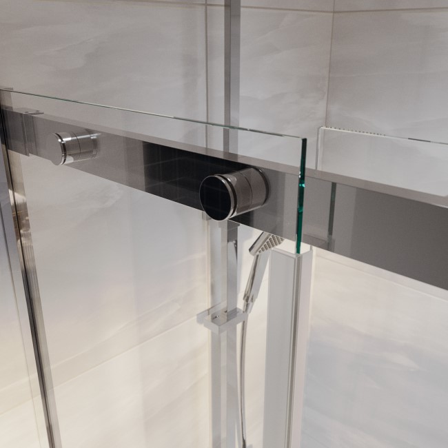 Fluted Glass 1000x800mm Sliding Shower Enclosure Left Hand - Matira