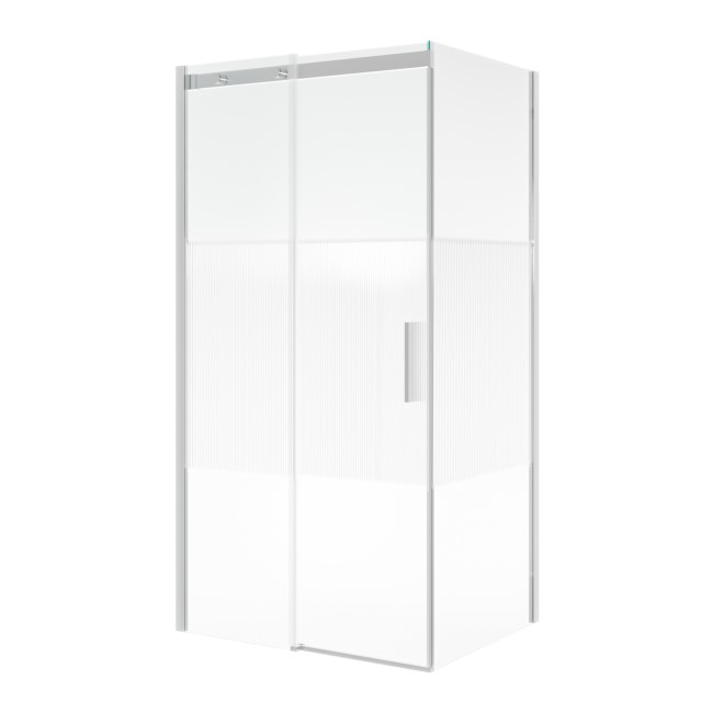 Fluted Glass 1000x800mm Sliding Shower Enclosure Right Hand - Matira