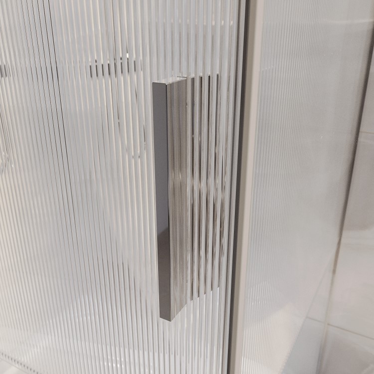 Fluted Glass 1000x800mm Sliding Shower Enclosure Right Hand - Matira