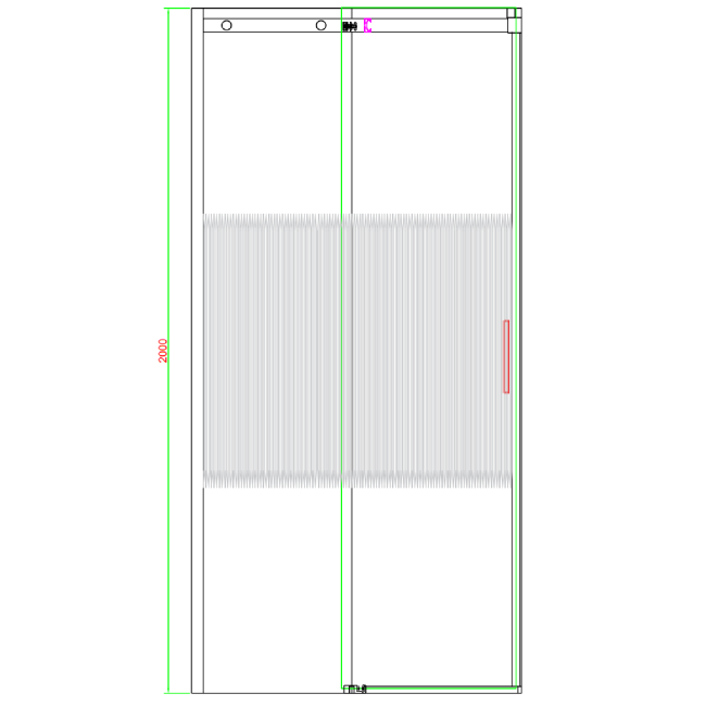 Fluted Glass 1000x800mm Sliding Shower Enclosure Right Hand - Matira