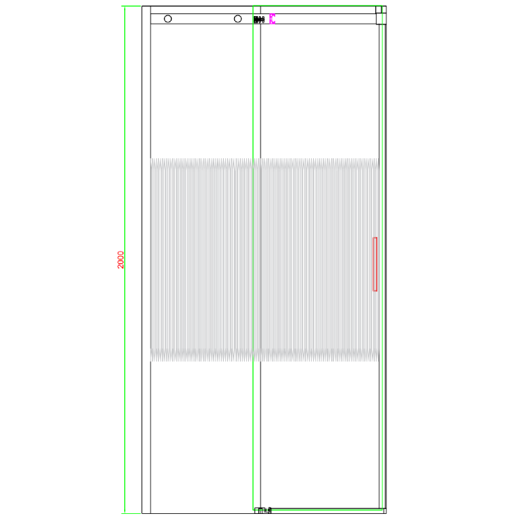 Fluted Glass 1000x800mm Sliding Shower Enclosure Right Hand - Matira