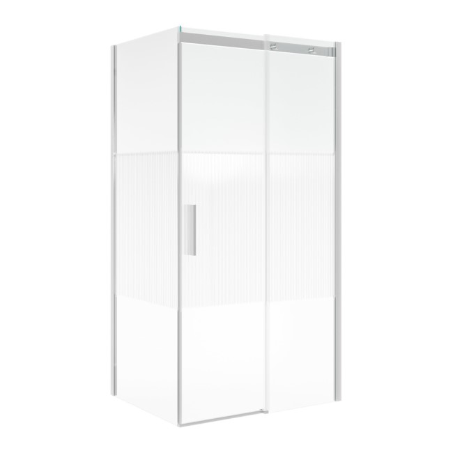 Fluted Glass 1200x800mm Sliding Shower Enclosure Left Hand - Matira