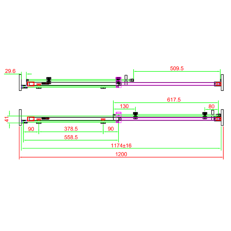 Fluted Glass 1200x800mm Sliding Shower Enclosure Left Hand - Matira