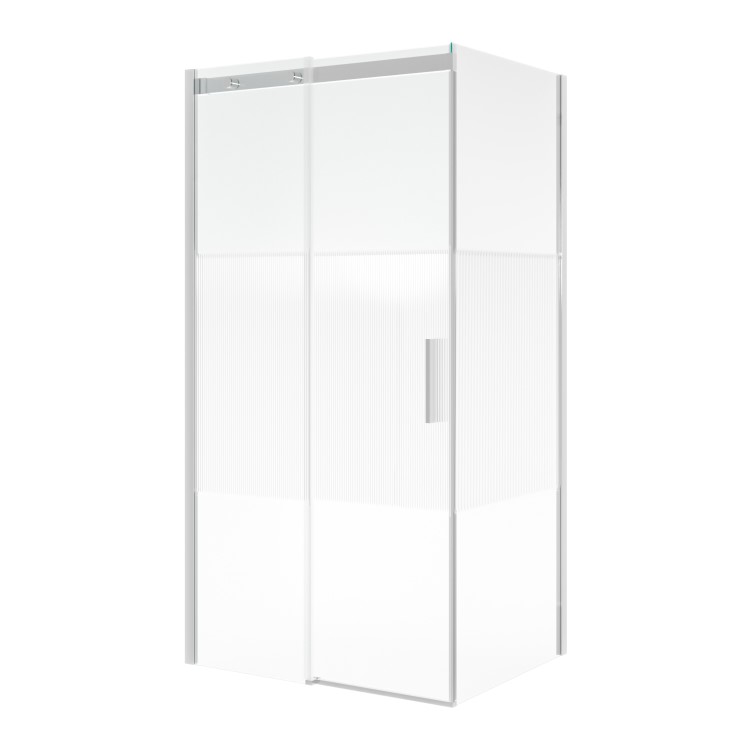 Fluted Glass 1200x800mm Sliding Shower Enclosure Right Hand - Matira