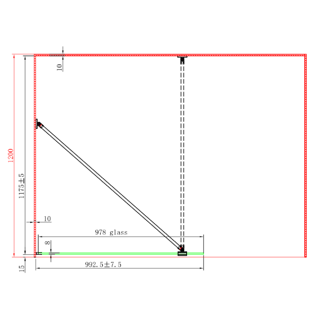 Fluted Glass 1600x800mm Walk In Shower Enclosure - Matira