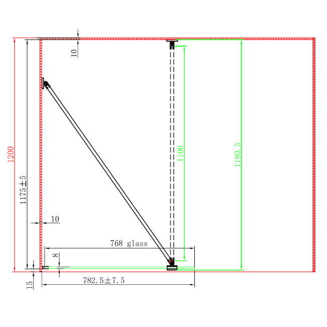 Fluted Glass 1600x800mm Walk In Shower Enclosure - Matira